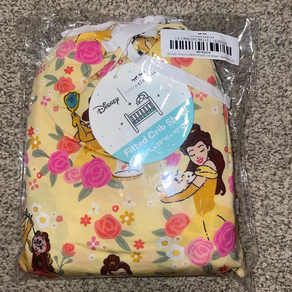 Little Sleepies Disney Princess Belle Fitted Crib Sheet